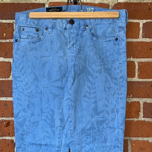 J. Crew Jeans ‘Toothpick’ Ankle Floral Design Size 27 - Picture 2 of 10